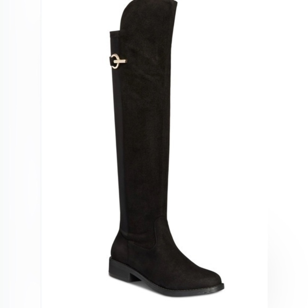 Zigi Soho Black Over-the-Knee Boots with Gold Accent size 7 new
